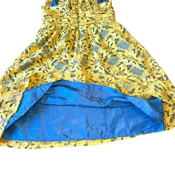 Plenty by Tracy Reese niki dress in garden trellis yellow & blue - Picture 6 of 8